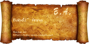 Babó Anna névjegykártya
